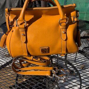 EUC Dooney & Bourke Pebble Leather Small Satchel - Unsure of yellow color
